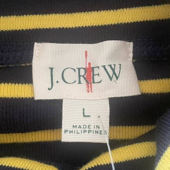 J. Crew Heritage Brushed Rib-Knit Turtleneck in Navy Sun Stripe Size Large New - Picture 6 of 12